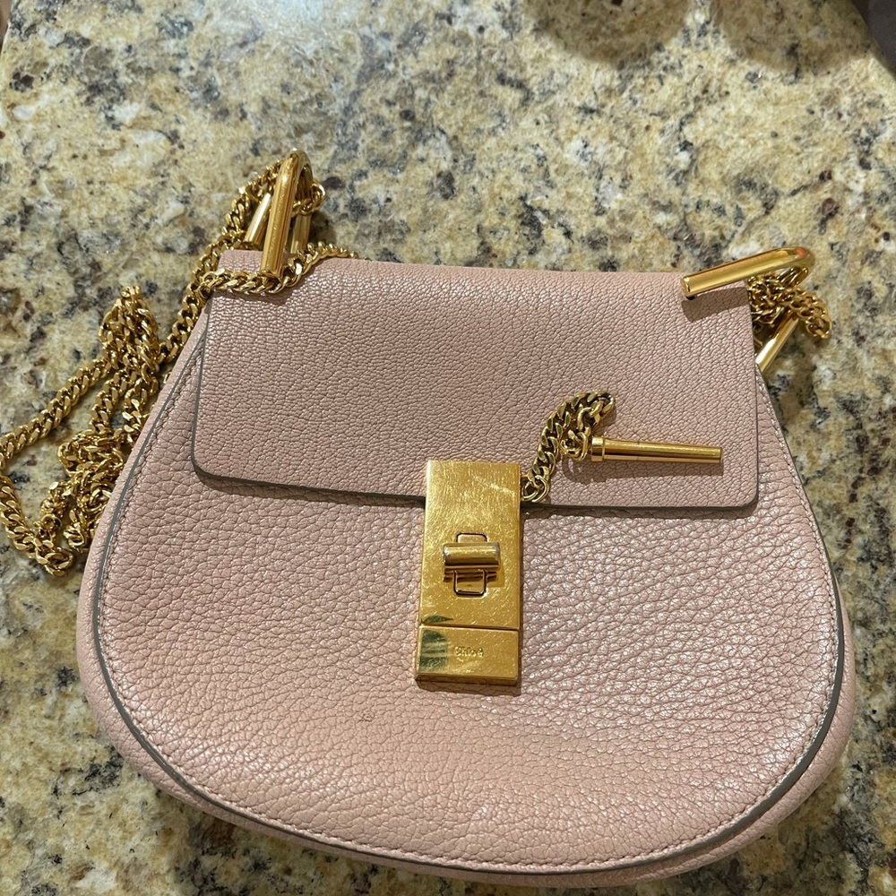 Chloe drew small bag in pink with gold hardware